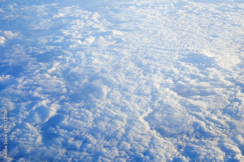 Aeriel view blue sky cloud background