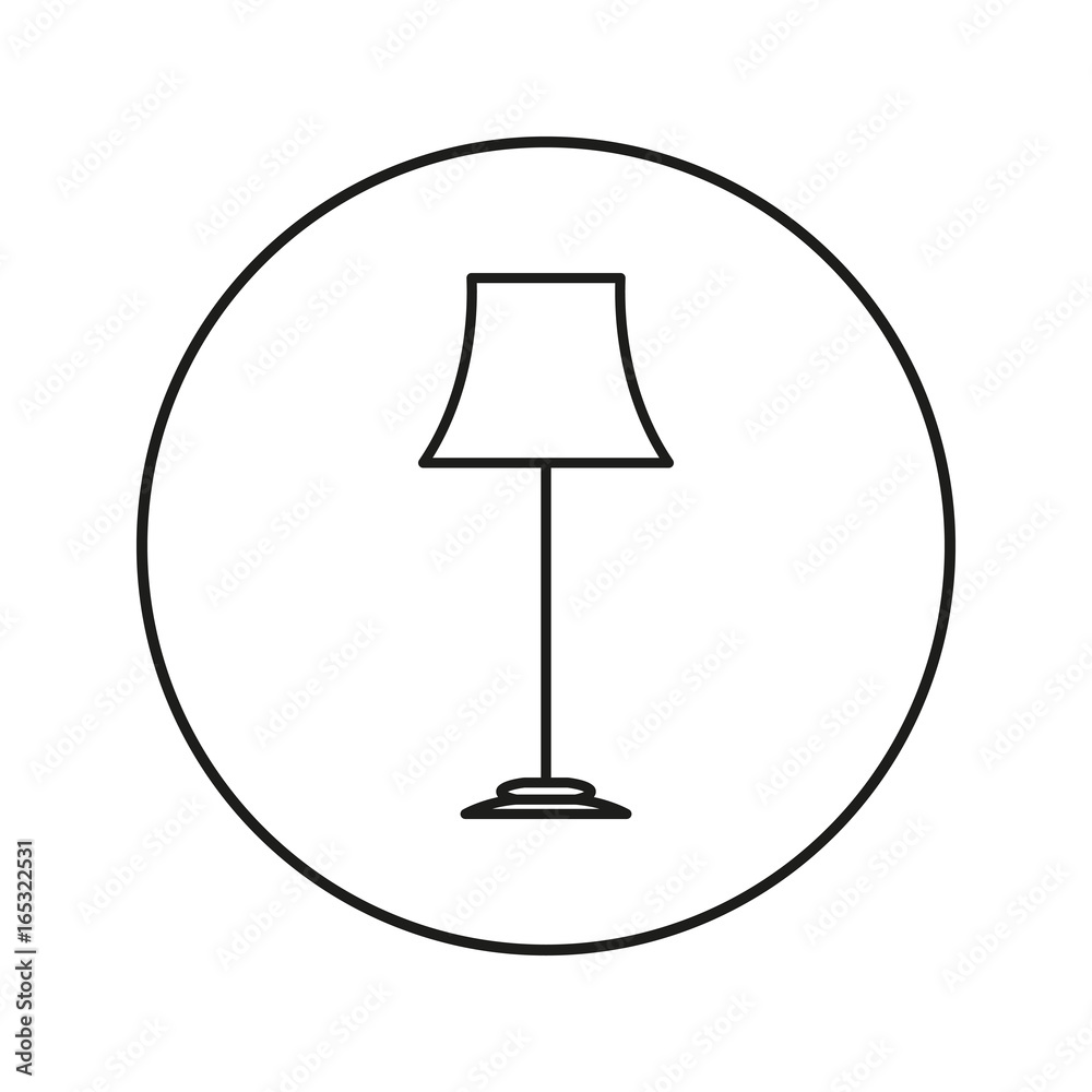Floor lamp. Icon.