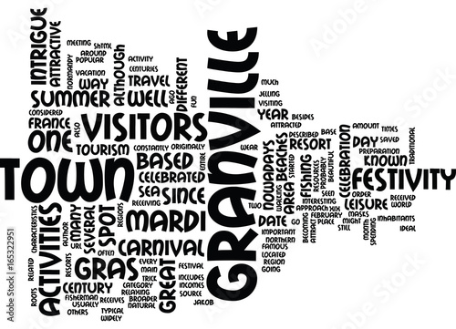 GRANVILLE A GREAT SUMMER RESORT Text Background Word Cloud Concept