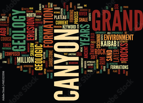 GRAND CANYONS GEOLOGY Text Background Word Cloud Concept