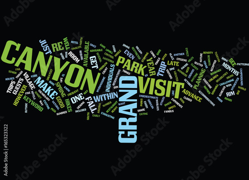 GRAND CANYON VISIT Text Background Word Cloud Concept