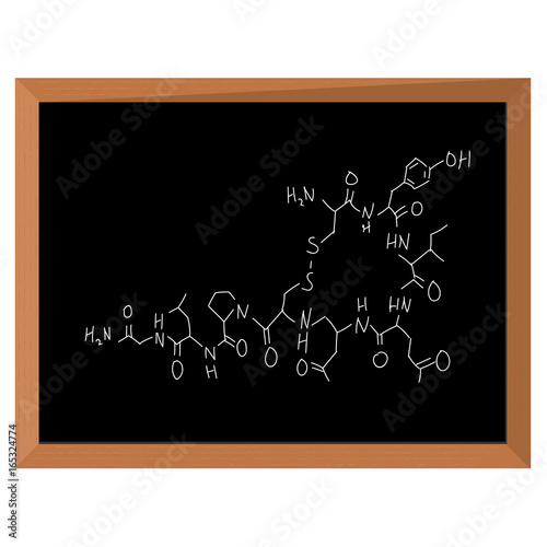 Blackboard with chemical formula photo