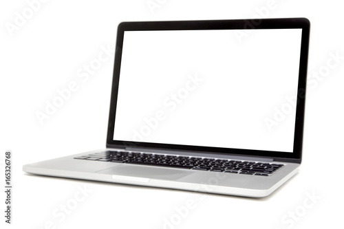 Laptop isolated on the white background photo