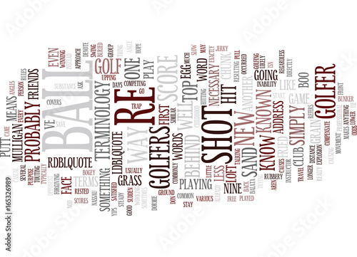 GOLF TERMINOLOGY Text Background Word Cloud Concept