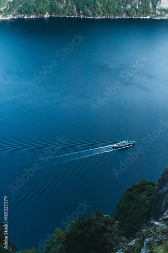 Norwegian steam among the rocks