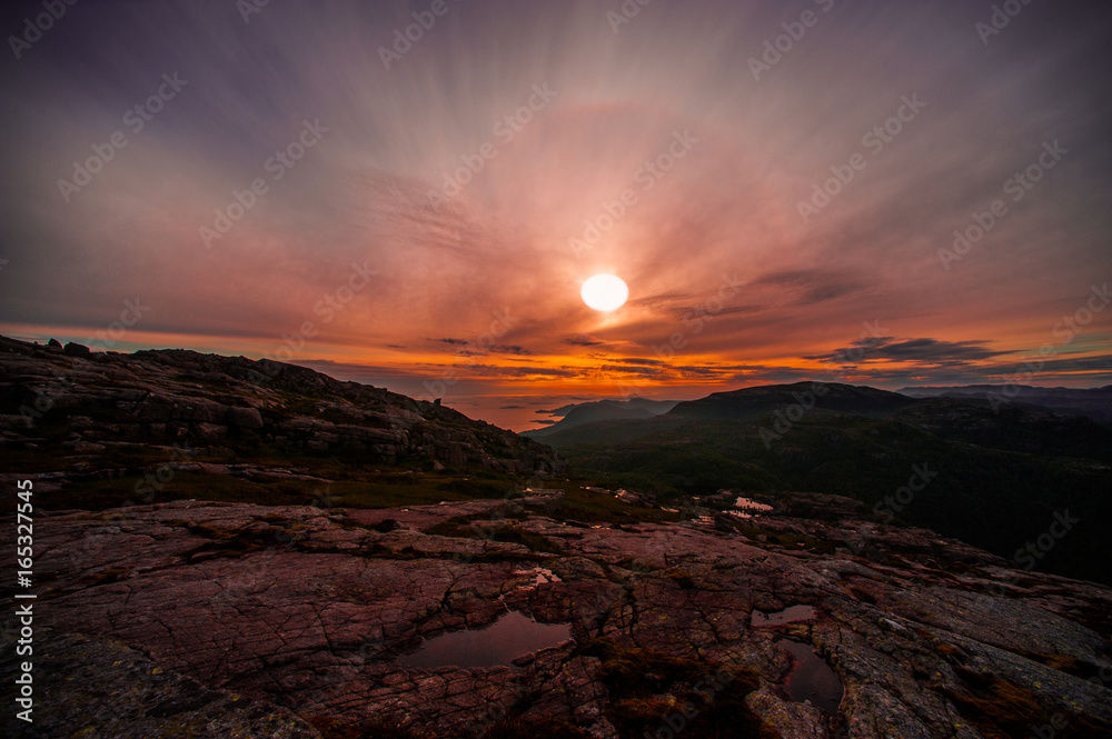 Beautiful sunset in norway