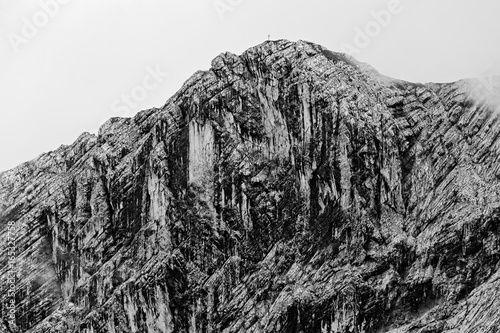 Mountain texture in black and white