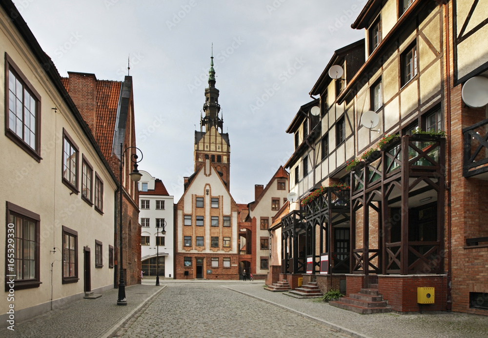 Castle street in Elblag. Warmian-Masurian voivodeship. Poland
