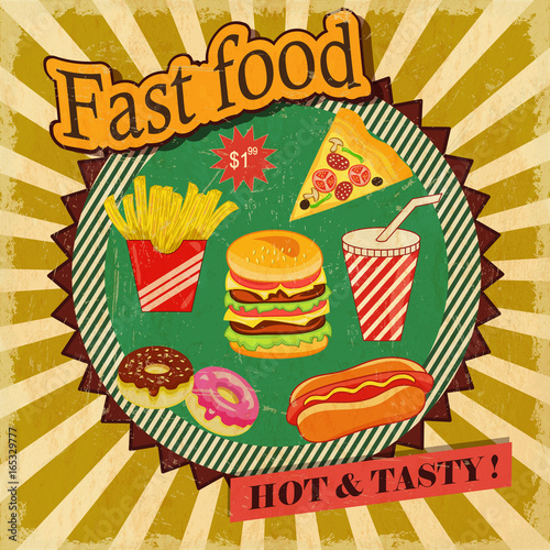 Fast food retro poster