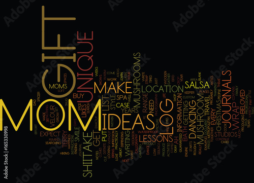 GIFT IDEAS FOR MOM Text Background Word Cloud Concept