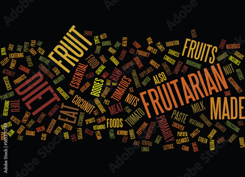 FRUITARIAN Text Background Word Cloud Concept