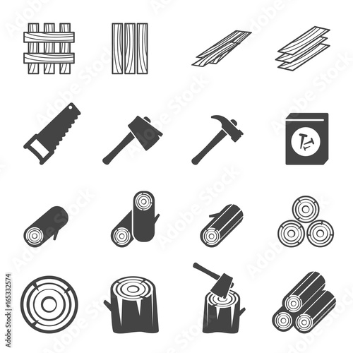 wood icon vector symbol
