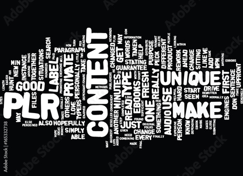 FRESH CONTENT WITH PLR ARTICLES IN MINUTES Text Background Word Cloud Concept photo