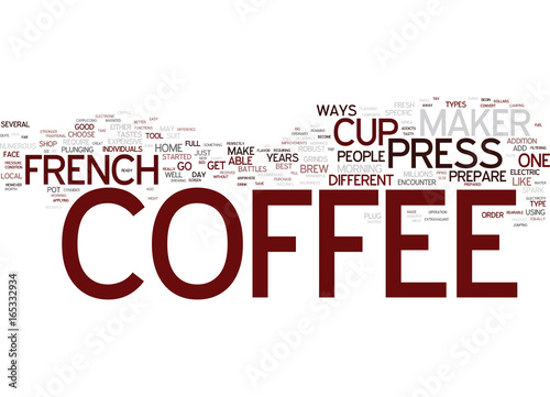 FRENCH PRESS COFFEE MAKER Text Background Word Cloud Concept