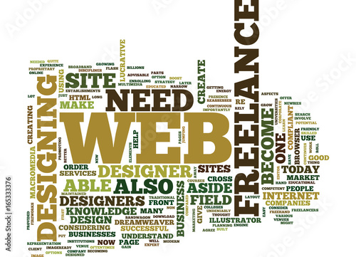 FREELANCE WEB DESIGN Text Background Word Cloud Concept
