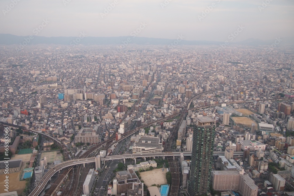 Aussicht auf Osaka von Umeda Sky
