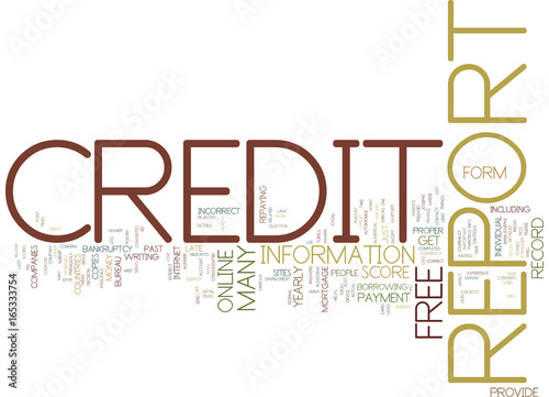 FREE YOUR CREDIT REPORT Text Background Word Cloud Concept