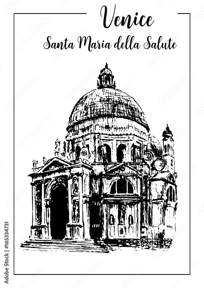 Santa Maria della Salute.Venice. vector sketch