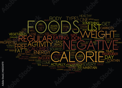 FREE LIST OF NEGATIVE CALORIE FOODS WHAT ARE THEY Text Background Word Cloud Concept