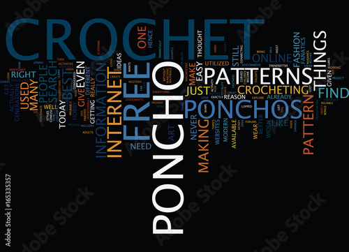 FREE CROCHET PONCHO Text Background Word Cloud Concept