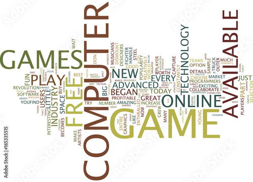 FREE COMPUTER GAMES Text Background Word Cloud Concept