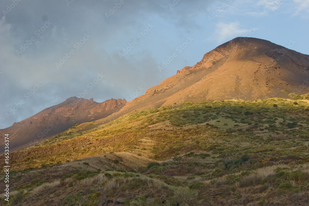 Sicily, Italy, Italia, Volcan Ethna, with lava fields from eruption and sulfur