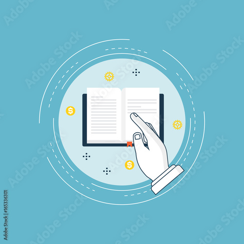 Investment in knowledge, student loans, scholarships flat line vector illustration design. Tutorials, trainings and courses design for web banners and apps