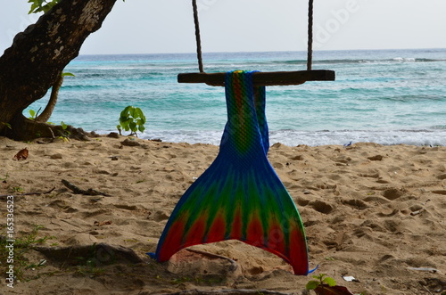 Mermaid tail on the beach photo