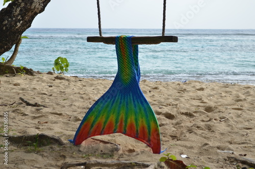 Mermaid tail on the beach photo