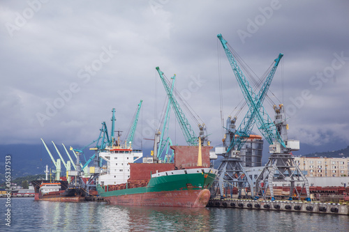 cargo ships in the port