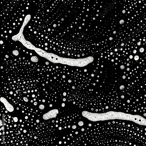 seamless pattern of soap wash sponge stains on black