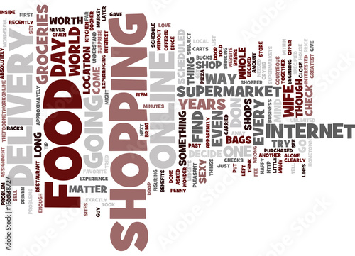 FOOD SHOP ONLINE Text Background Word Cloud Concept