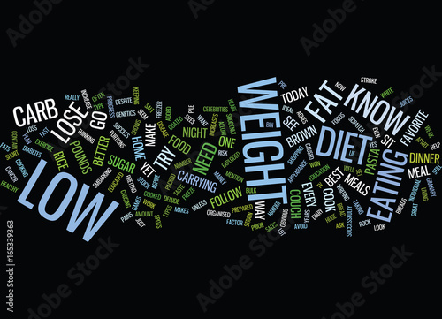 FOLLOW A LOW CARB LOW FAT DIET AND LOSE WEIGHT TODAY Text Background Word Cloud Concept