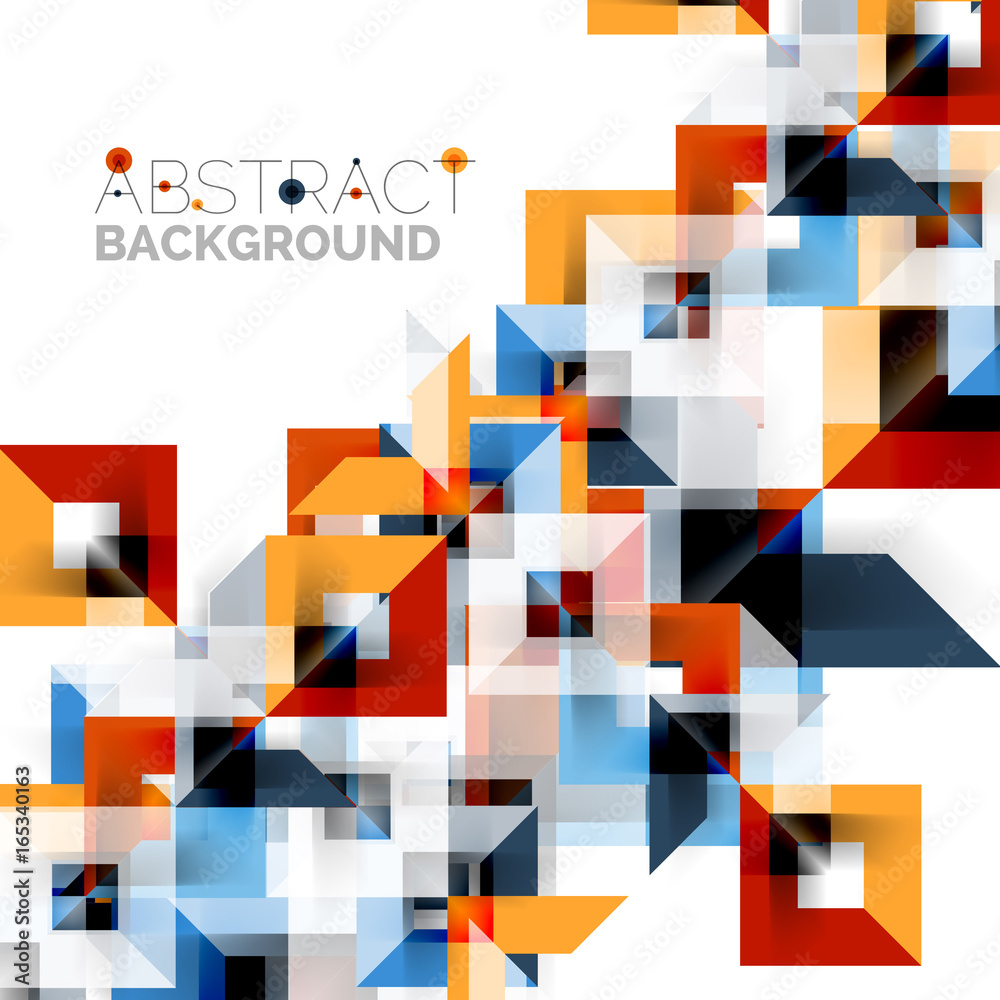 Modern square geometric pattern design on white Modern square geometric pattern design on white