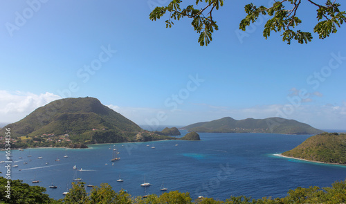 Island and sea with boats