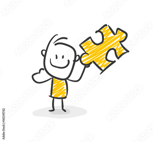 Strichfiguren / Strichmännchen: Puzzle, Lösung. (Nr. 32)