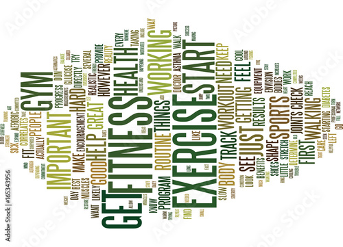 FITNESS AND GYM Text Background Word Cloud Concept