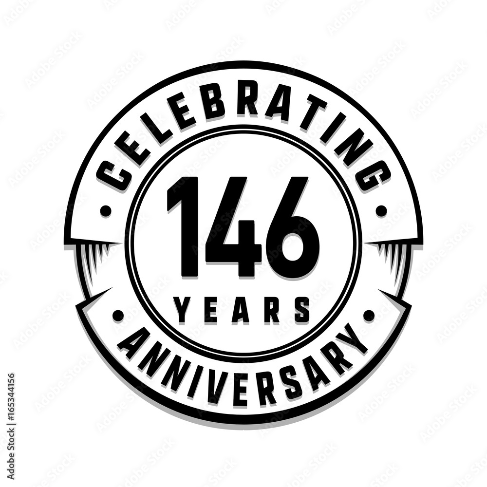 146 years anniversary logo template. Vector and illustration.