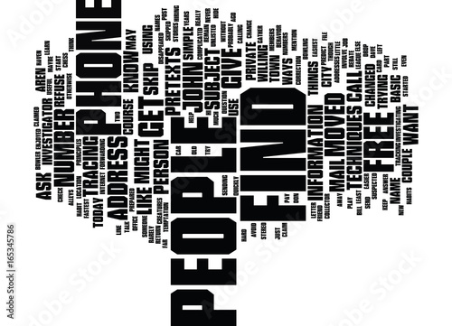 FIND PEOPLE FOR FREE Text Background Word Cloud Concept