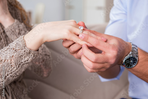 Romantic concept with man making marriage proposal