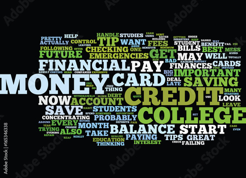 FINANCIAL TIPS FOR COLLEGE STUDENTS Text Background Word Cloud Concept