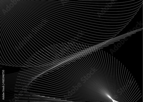 geometric pattern of white lines on a black background