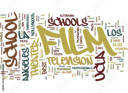 FILM SCHOOLS IN LA Text Background Word Cloud Concept