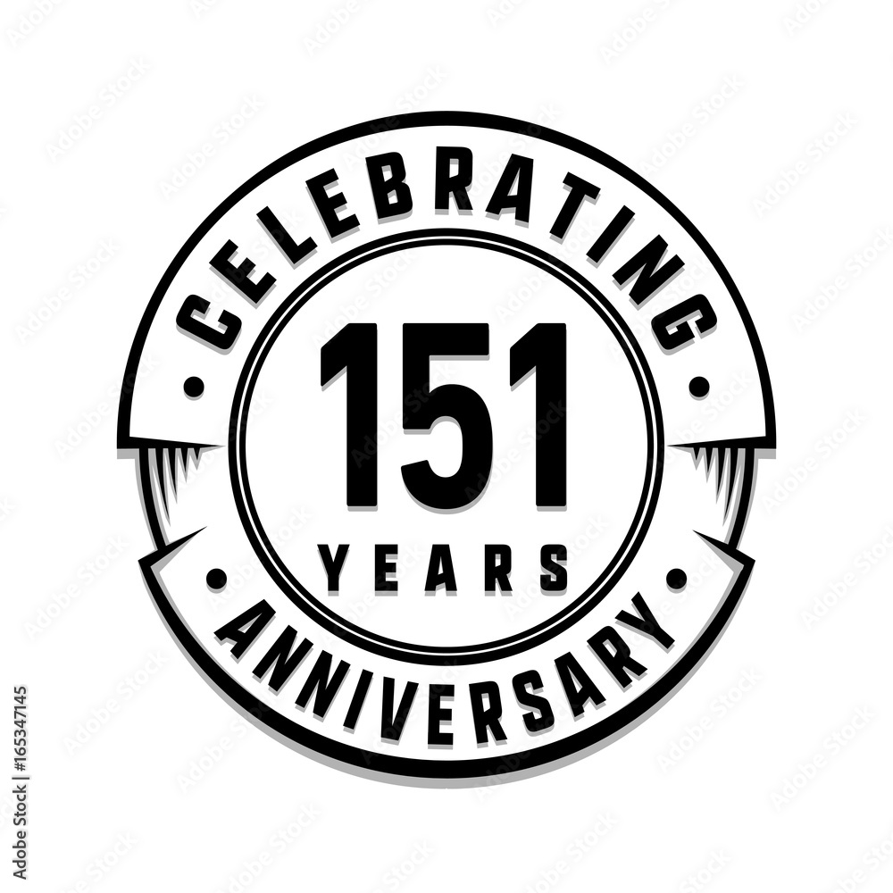 151 years anniversary logo template. Vector and illustration.
