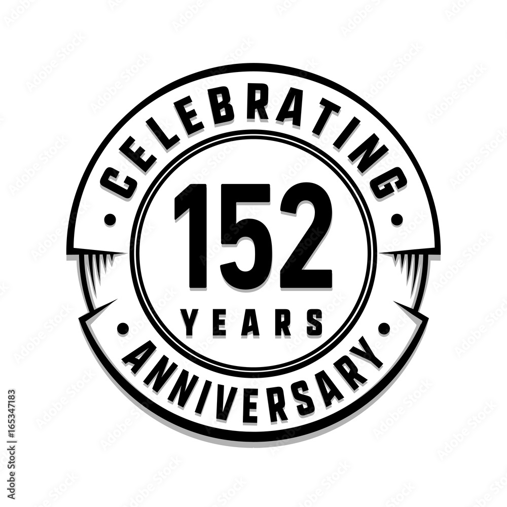 152 years anniversary logo template. Vector and illustration.

