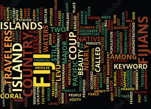 FIJI WILDLIFE Text Background Word Cloud Concept photo