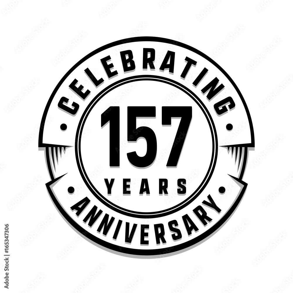 157 years anniversary logo template. Vector and illustration.
