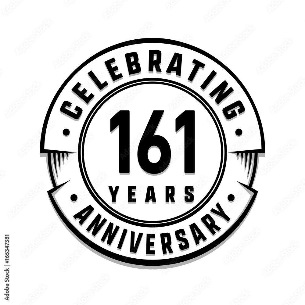 161 years anniversary logo template. Vector and illustration.
