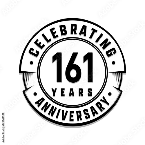 161 years anniversary logo template. Vector and illustration.
