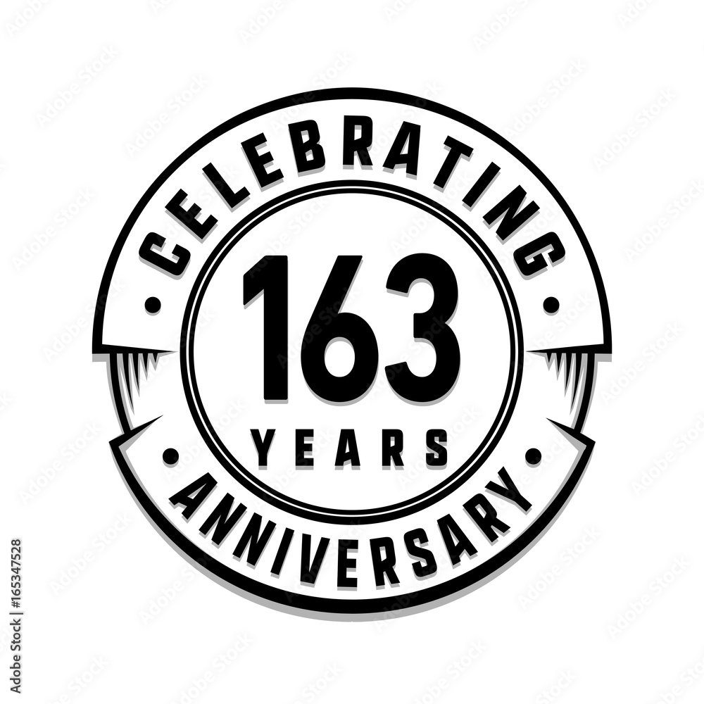 163 years anniversary logo template. Vector and illustration.
